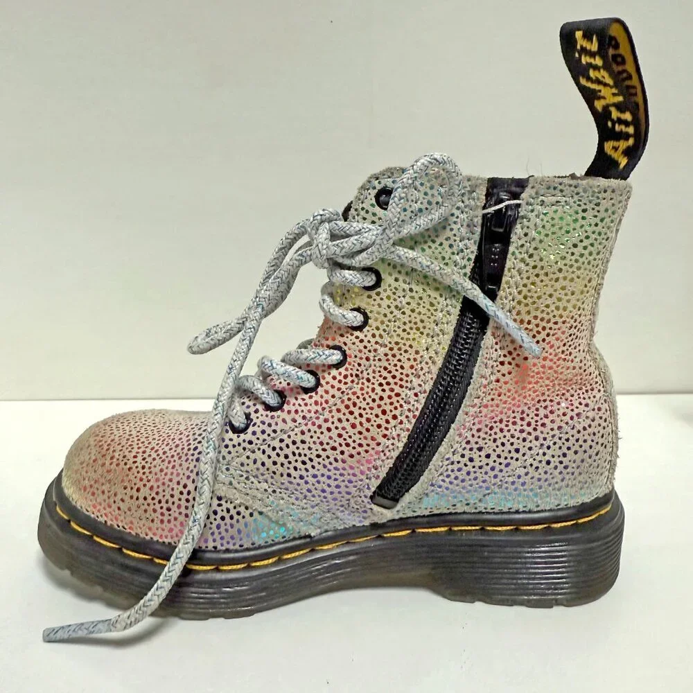 Dr. Martens Toddler 1460 Pascal Iridescent Lace Up Boots